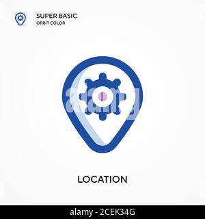 Location super basic orbit color vector icon. Illustration symbol design template for web mobile UI element. Perfect color modern pictogram on editabl Stock Vector