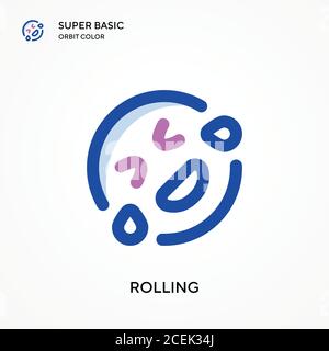 Rolling super basic orbit color vector icon. Illustration symbol design template for web mobile UI element. Perfect color modern pictogram on editable Stock Vector