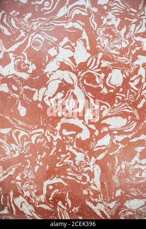 From above shot of amazing marble surface with nice ornament in Istanbul, Turkey Stock Photo