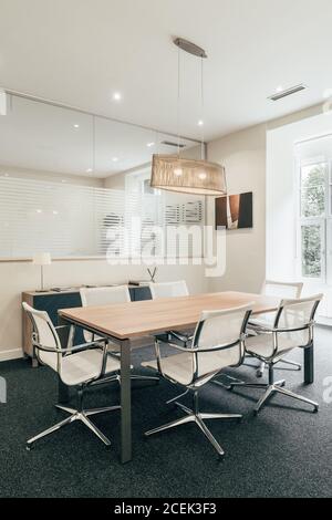 Table in office meeting room Stock Photo