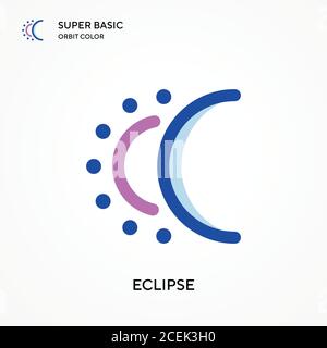 Eclipse super basic orbit color vector icon. Illustration symbol design template for web mobile UI element. Perfect color modern pictogram on editable Stock Vector