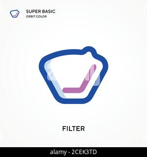 Filter super basic orbit color vector icon. Illustration symbol design template for web mobile UI element. Perfect color modern pictogram on editable Stock Vector