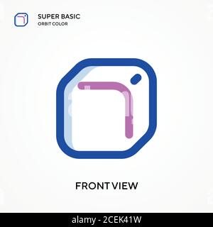 Front view super basic orbit color vector icon. Illustration symbol design template for web mobile UI element. Perfect color modern pictogram on edita Stock Vector