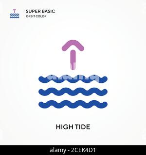 High tide super basic orbit color vector icon. Illustration symbol design template for web mobile UI element. Perfect color modern pictogram on editab Stock Vector