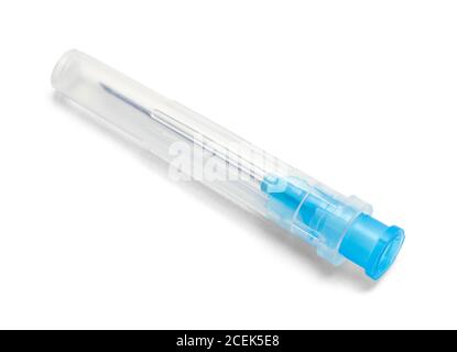 Hypodermic Needle in Case Isolated on White. Stock Photo