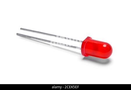 Red LED Diod Bulb Isolated on White. Stock Photo
