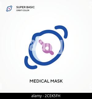 Medical mask super basic orbit color vector icon. Illustration symbol design template for web mobile UI element. Perfect color modern pictogram on edi Stock Vector