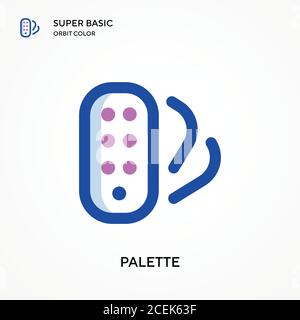 Palette super basic orbit color vector icon. Illustration symbol design template for web mobile UI element. Perfect color modern pictogram on editable Stock Vector