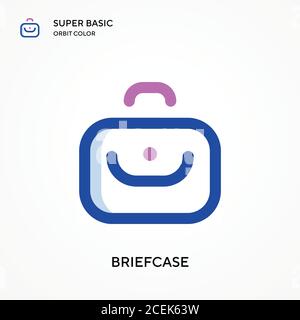 Briefcase super basic orbit color vector icon. Illustration symbol design template for web mobile UI element. Perfect color modern pictogram on editab Stock Vector