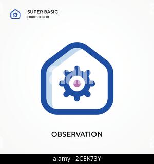Observation super basic orbit color vector icon. Illustration symbol design template for web mobile UI element. Perfect color modern pictogram on edit Stock Vector