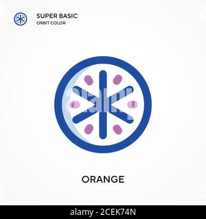 Orange super basic orbit color vector icon. Illustration symbol design template for web mobile UI element. Perfect color modern pictogram on editable Stock Vector