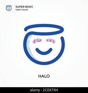 Halo super basic orbit color vector icon. Illustration symbol design template for web mobile UI element. Perfect color modern pictogram on editable st Stock Vector