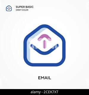 Email super basic orbit color vector icon. Illustration symbol design template for web mobile UI element. Perfect color modern pictogram on editable s Stock Vector