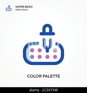 Color palette super basic orbit color vector icon. Illustration symbol design template for web mobile UI element. Perfect color modern pictogram on ed Stock Vector