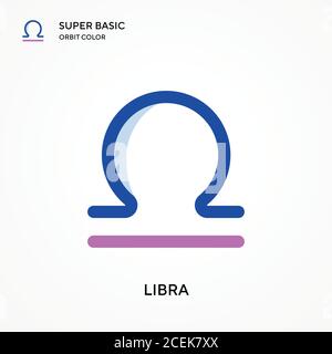 Libra super basic orbit color vector icon. Illustration symbol design template for web mobile UI element. Perfect color modern pictogram on editable s Stock Vector