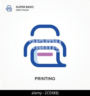 Printing super basic orbit color vector icon. Illustration symbol design template for web mobile UI element. Perfect color modern pictogram on editabl Stock Vector