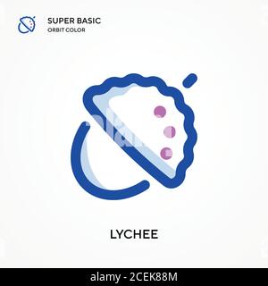 Lychee super basic orbit color vector icon. Illustration symbol design template for web mobile UI element. Perfect color modern pictogram on editable Stock Vector