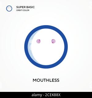Mouthless super basic orbit color vector icon. Illustration symbol design template for web mobile UI element. Perfect color modern pictogram on editab Stock Vector