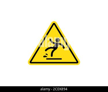 Wet floor warning sign. Vector on isolated white background. EPS 10 Stock Vector