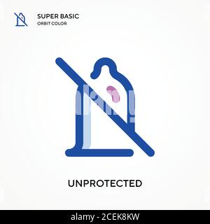 Unprotected super basic orbit color vector icon. Illustration symbol design template for web mobile UI element. Perfect color modern pictogram on edit Stock Vector