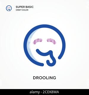 Drooling super basic orbit color vector icon. Illustration symbol design template for web mobile UI element. Perfect color modern pictogram on editabl Stock Vector