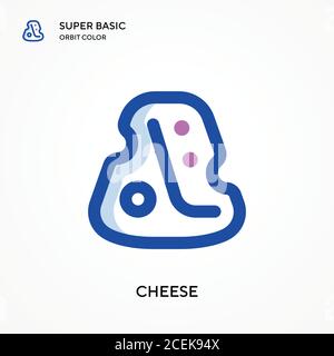 Cheese super basic orbit color vector icon. Illustration symbol design template for web mobile UI element. Perfect color modern pictogram on editable Stock Vector