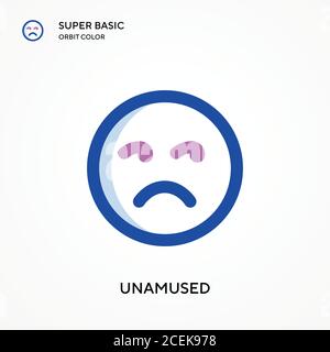 Unamused super basic orbit color vector icon. Illustration symbol design template for web mobile UI element. Perfect color modern pictogram on editabl Stock Vector