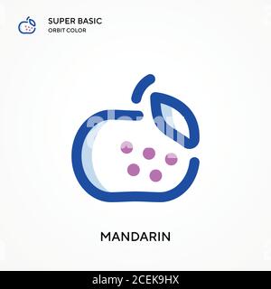 Mandarin super basic orbit color vector icon. Illustration symbol design template for web mobile UI element. Perfect color modern pictogram on editabl Stock Vector