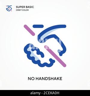 No handshake super basic orbit color vector icon. Illustration symbol design template for web mobile UI element. Perfect color modern pictogram on edi Stock Vector