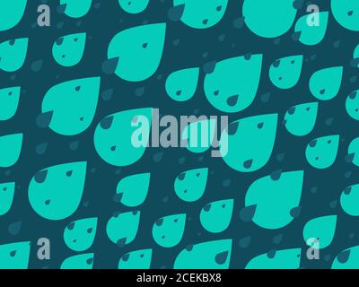 Rain drops seamless pattern. Autumn vintage abstract background with falling drops. Background for surfaces, printing on paper and fabric. Vector illu Stock Vector