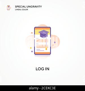 Log in special ungravity lineal color icon. Modern vector illustration concepts. Easy to edit and customize. Stock Vector