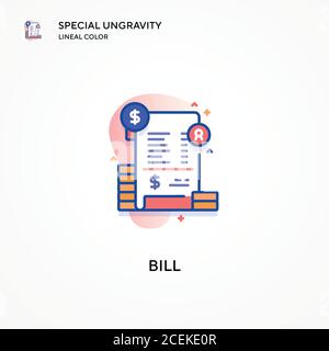 Bill special ungravity lineal color icon. Modern vector illustration ...