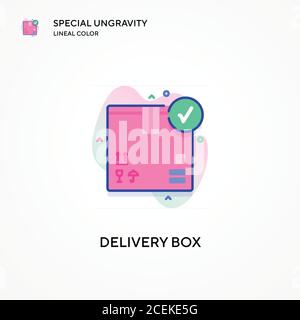 Delivery box special ungravity lineal color icon. Modern vector ...