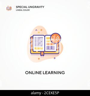Online learning special ungravity lineal color icon. Modern vector ...