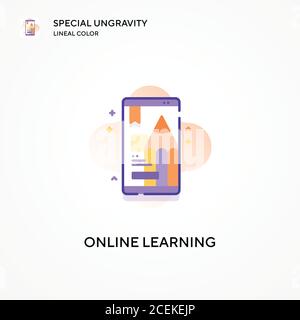 Online learning special ungravity lineal color icon. Modern vector ...