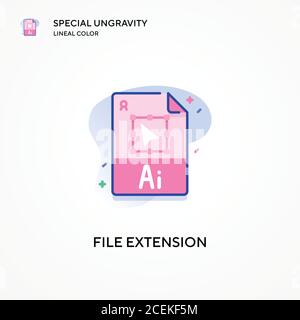 File extension special ungravity lineal color icon. Modern vector illustration concepts. Easy to edit and customize. Stock Vector