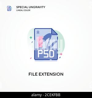 File extension special ungravity lineal color icon. Modern vector illustration concepts. Easy to edit and customize. Stock Vector