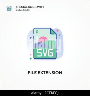 File extension special ungravity lineal color icon. Modern vector illustration concepts. Easy to edit and customize. Stock Vector
