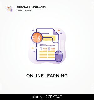 Online learning special ungravity lineal color icon. Modern vector ...