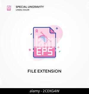 File extension special ungravity lineal color icon. Modern vector illustration concepts. Easy to edit and customize. Stock Vector