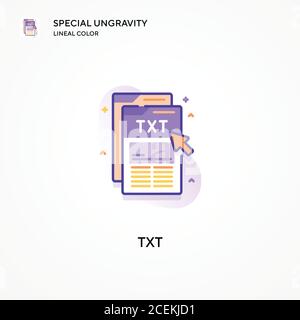 Txt special ungravity lineal color icon. Modern vector illustration concepts. Easy to edit and customize. Stock Vector