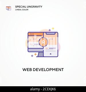 Web development special ungravity lineal color icon. Modern vector illustration concepts. Easy to edit and customize. Stock Vector