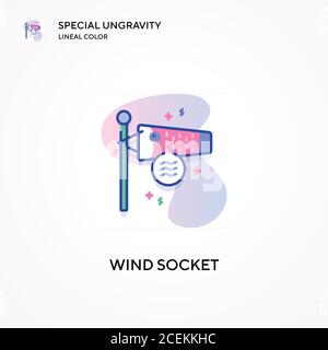 Wind socket special ungravity lineal color icon. Modern vector illustration concepts. Easy to edit and customize. Stock Vector