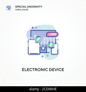Electronic device special ungravity lineal color icon. Modern vector illustration concepts. Easy to edit and customize. Stock Vector