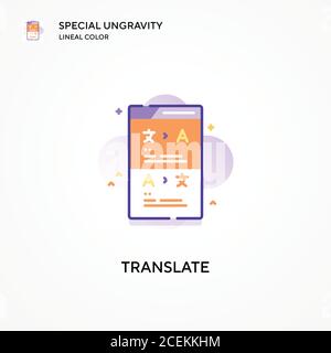 Translate special ungravity lineal color icon. Modern vector illustration concepts. Easy to edit and customize. Stock Vector