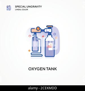 Oxygen tank special ungravity lineal color icon. Modern vector illustration concepts. Easy to edit and customize. Stock Vector