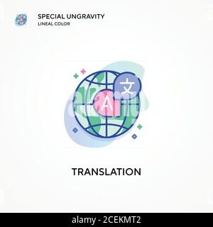 Translation special ungravity lineal color icon. Modern vector illustration concepts. Easy to edit and customize. Stock Vector