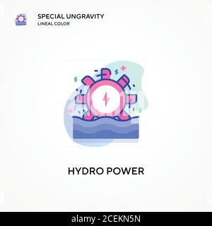Hydro power special ungravity lineal color icon. Modern vector ...