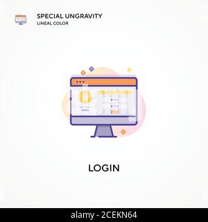 Login special ungravity lineal color icon. Modern vector illustration concepts. Easy to edit and customize. Stock Vector