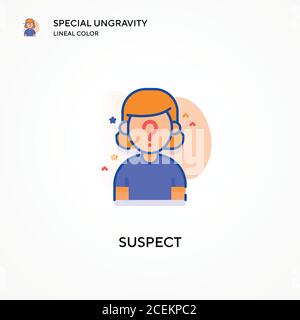 Suspect special ungravity lineal color icon. Modern vector illustration concepts. Easy to edit and customize. Stock Vector